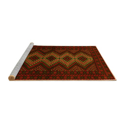 Sideview of Machine Washable Persian Yellow Traditional Rug, wshtr1535yw