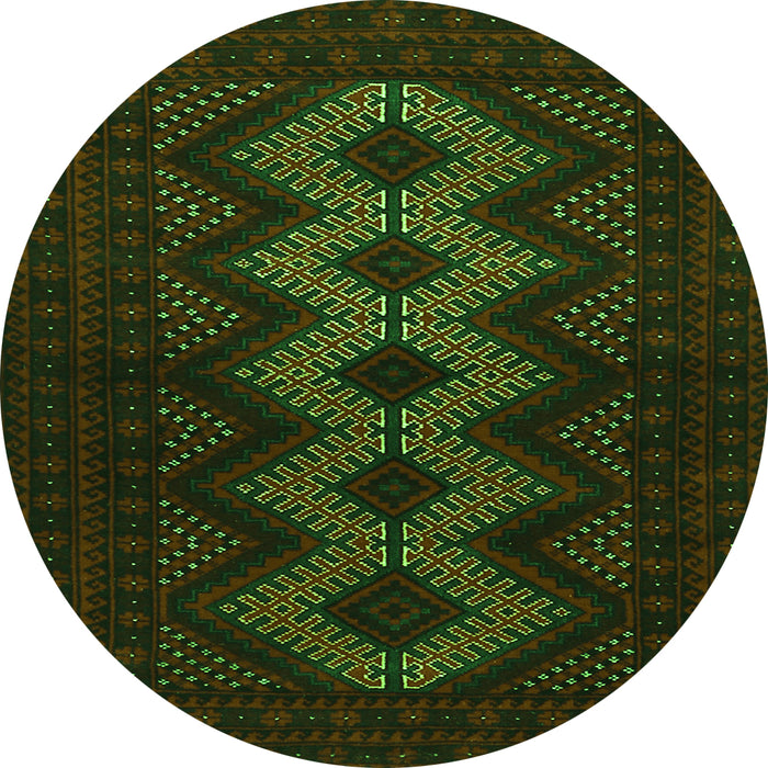 Square Persian Green Traditional Rug, tr1535grn