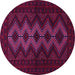 Round Persian Pink Traditional Rug, tr1535pnk