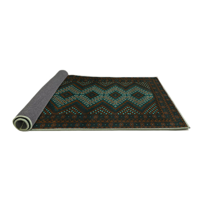 Sideview of Persian Turquoise Traditional Rug, tr1535turq