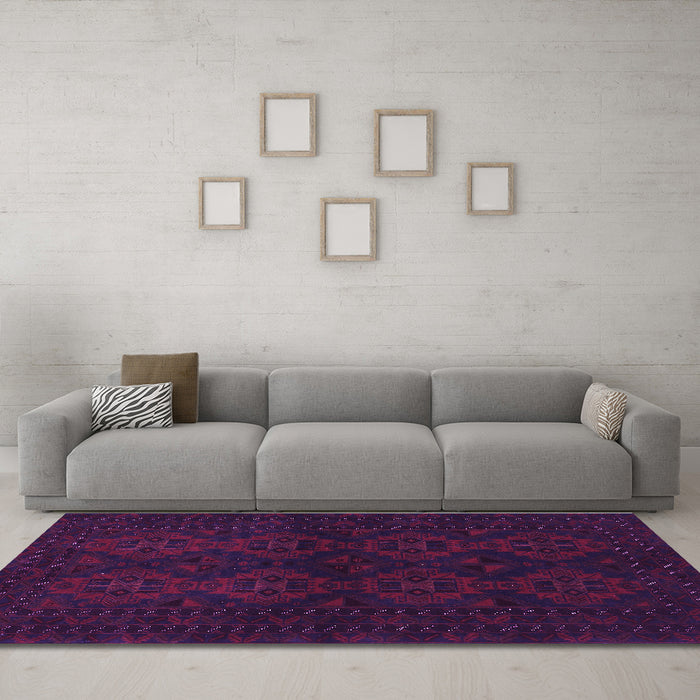 Machine Washable Persian Purple Traditional Area Rugs in a Living Room, wshtr1536pur