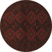 Round Machine Washable Persian Brown Traditional Rug, wshtr1536brn