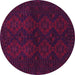 Round Persian Pink Traditional Rug, tr1536pnk