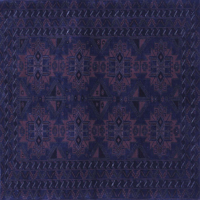 Square Machine Washable Persian Blue Traditional Rug, wshtr1536blu