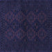 Square Machine Washable Persian Blue Traditional Rug, wshtr1536blu