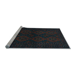 Sideview of Machine Washable Persian Light Blue Traditional Rug, wshtr1536lblu