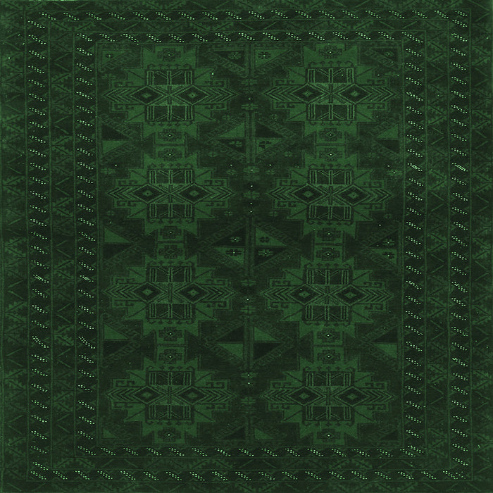 Square Machine Washable Persian Emerald Green Traditional Area Rugs, wshtr1536emgrn
