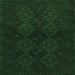 Square Machine Washable Persian Emerald Green Traditional Area Rugs, wshtr1536emgrn