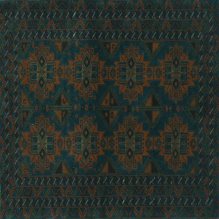 Square Persian Turquoise Traditional Rug, tr1536turq