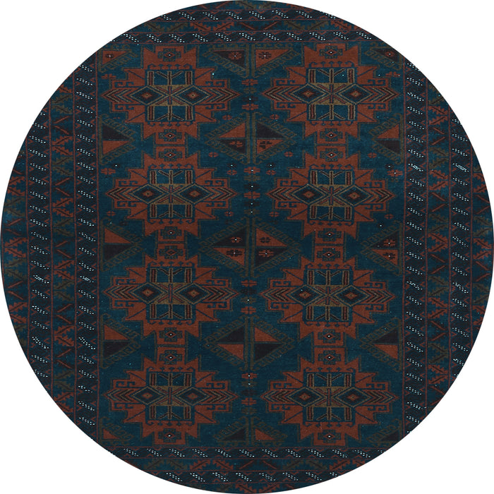 Round Machine Washable Persian Light Blue Traditional Rug, wshtr1536lblu