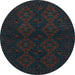 Round Machine Washable Persian Light Blue Traditional Rug, wshtr1536lblu