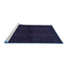 Sideview of Machine Washable Persian Blue Traditional Rug, wshtr1536blu