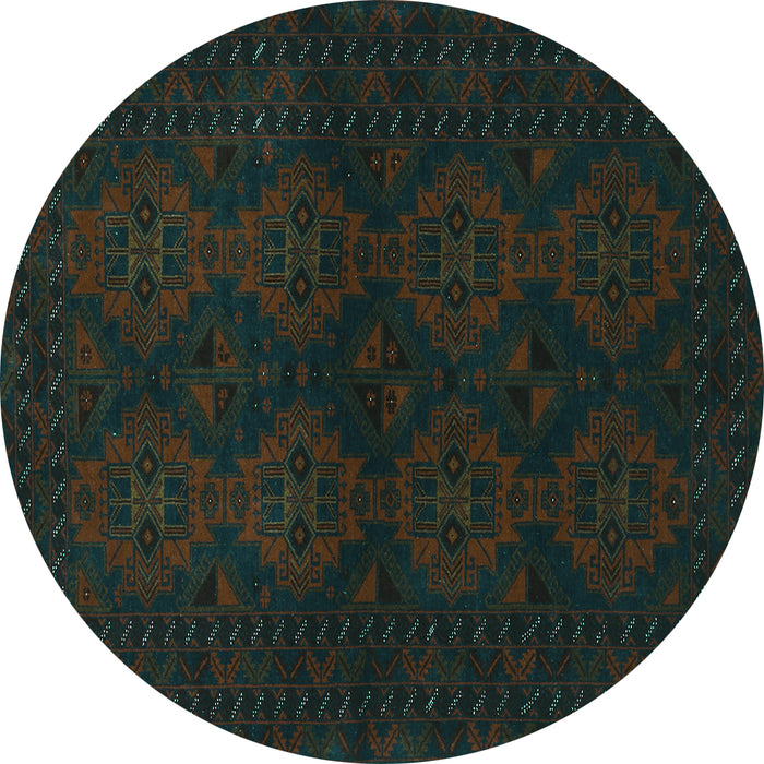 Round Machine Washable Persian Turquoise Traditional Area Rugs, wshtr1536turq
