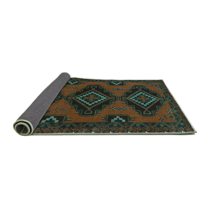 Sideview of Persian Turquoise Traditional Rug, tr1537turq