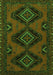 Serging Thickness of Machine Washable Persian Green Traditional Area Rugs, wshtr1537grn