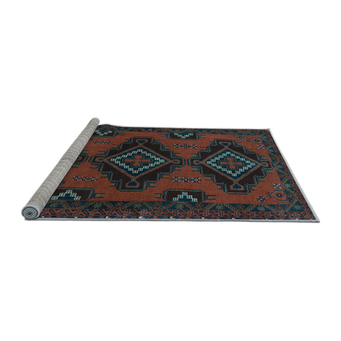 Sideview of Machine Washable Persian Light Blue Traditional Rug, wshtr1537lblu
