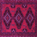 Square Machine Washable Persian Pink Traditional Rug, wshtr1537pnk