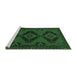 Sideview of Machine Washable Persian Emerald Green Traditional Area Rugs, wshtr1537emgrn