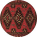 Round Persian Brown Traditional Rug, tr1537brn