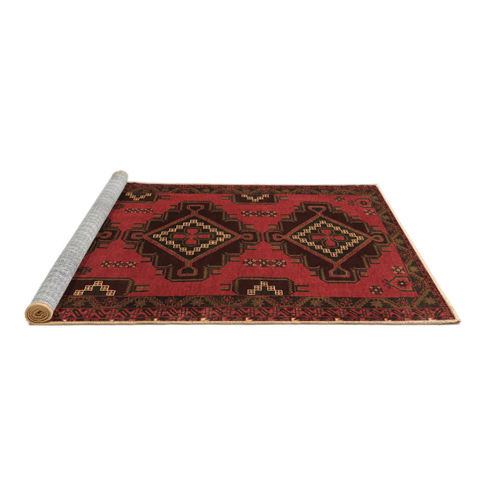 Sideview of Machine Washable Persian Brown Traditional Rug, wshtr1537brn
