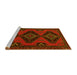 Sideview of Machine Washable Persian Yellow Traditional Rug, wshtr1537yw