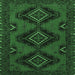 Square Machine Washable Persian Emerald Green Traditional Area Rugs, wshtr1537emgrn