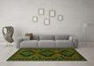 Machine Washable Persian Green Traditional Area Rugs in a Living Room,, wshtr1537grn