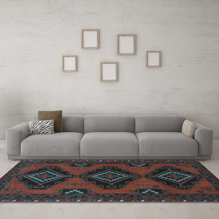 Machine Washable Persian Light Blue Traditional Rug in a Living Room, wshtr1537lblu