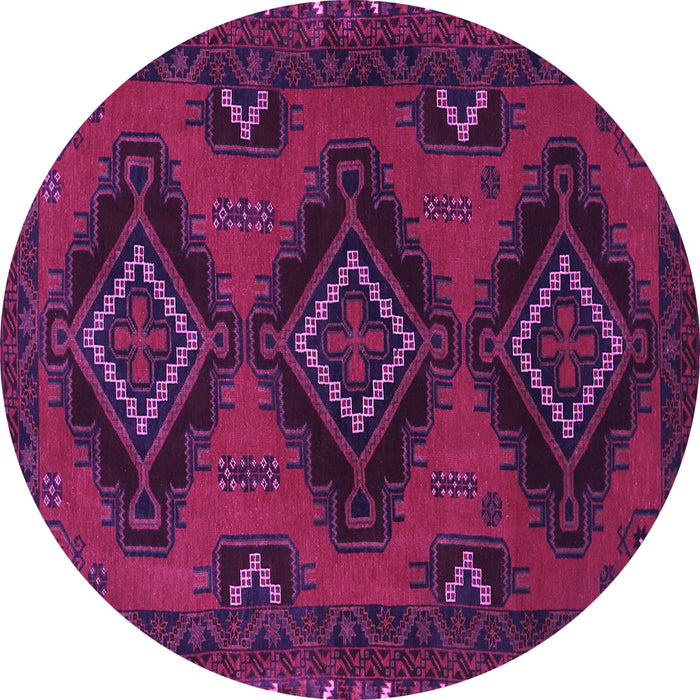 Round Machine Washable Persian Purple Traditional Area Rugs, wshtr1537pur