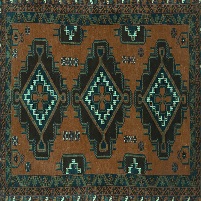 Square Machine Washable Persian Turquoise Traditional Area Rugs, wshtr1537turq