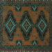 Square Persian Turquoise Traditional Rug, tr1537turq