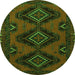 Square Persian Green Traditional Rug, tr1537grn
