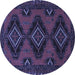 Round Persian Blue Traditional Rug, tr1537blu
