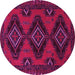 Round Persian Pink Traditional Rug, tr1537pnk