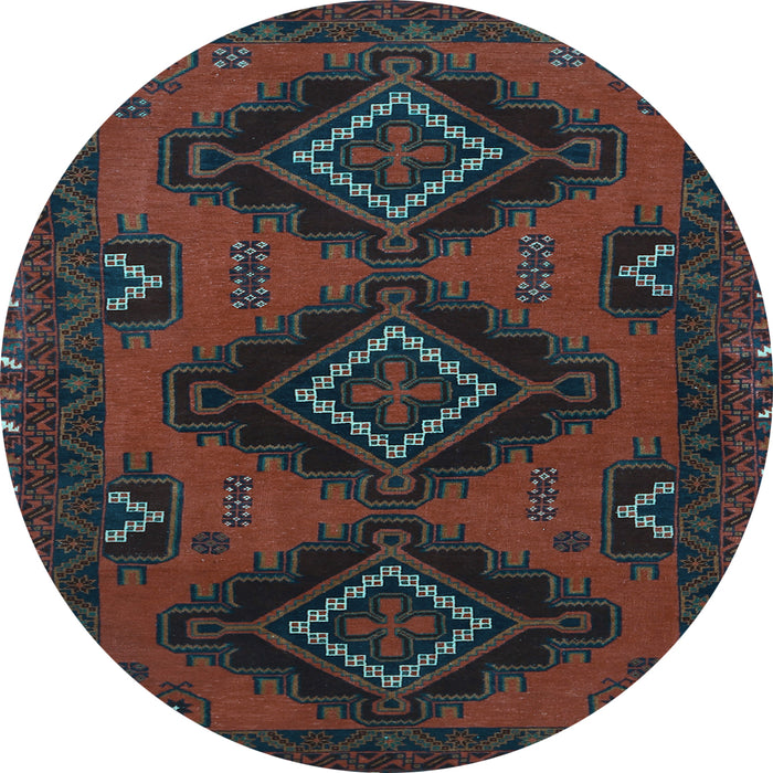 Round Machine Washable Persian Light Blue Traditional Rug, wshtr1537lblu