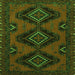 Round Machine Washable Persian Green Traditional Area Rugs, wshtr1537grn