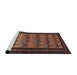 Sideview of Machine Washable Traditional Dark Almond Brown Rug, wshtr1538