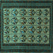 Square Persian Turquoise Traditional Rug, tr1538turq