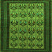 Round Machine Washable Persian Green Traditional Area Rugs, wshtr1538grn