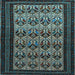 Square Machine Washable Persian Light Blue Traditional Rug, wshtr1538lblu