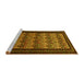 Sideview of Machine Washable Persian Yellow Traditional Rug, wshtr1538yw