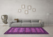 Machine Washable Persian Purple Traditional Area Rugs in a Living Room, wshtr1538pur