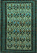 Machine Washable Persian Turquoise Traditional Area Rugs, wshtr1538turq