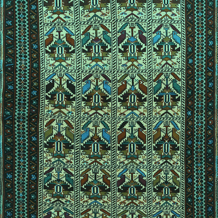 Machine Washable Persian Turquoise Traditional Area Rugs, wshtr1538turq