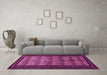 Machine Washable Persian Pink Traditional Rug in a Living Room, wshtr1538pnk