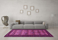 Machine Washable Persian Pink Traditional Rug, wshtr1538pnk