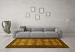 Machine Washable Persian Yellow Traditional Rug in a Living Room, wshtr1538yw