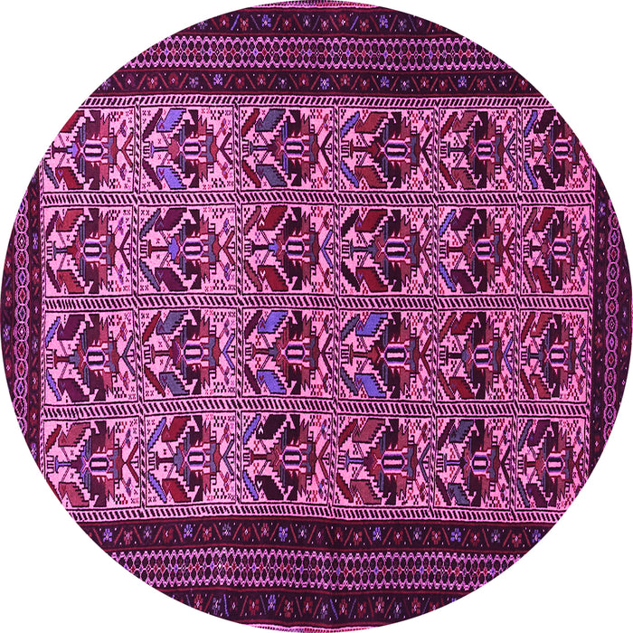 Round Persian Pink Traditional Rug, tr1538pnk