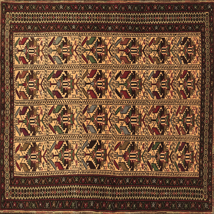 Square Persian Brown Traditional Rug, tr1538brn