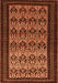 Serging Thickness of Machine Washable Persian Orange Traditional Area Rugs, wshtr1538org